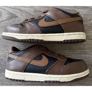 Nike Dunk Low Toddler Size 10C Brown Black Sneakers Shoes